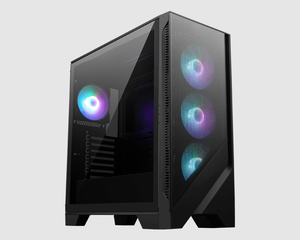  Mid-Tower Case: MSI MAG FORGE 320R AIRFLOW - Black <br>4x 120mm ARGB Fans + ARGB Controller, 2x USB 3.2, Tempered Glass Side Panel, Supports: ATX/mATX/mini-ITX  